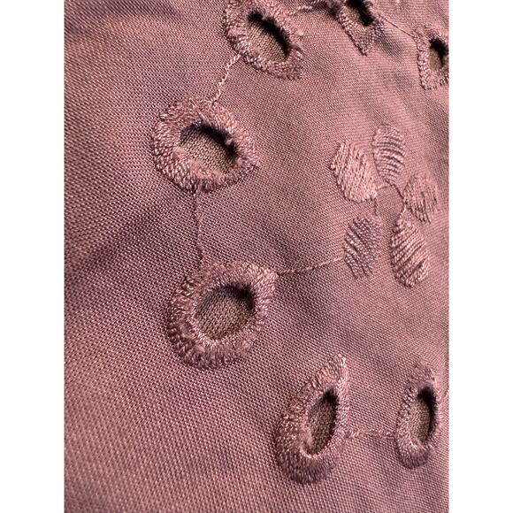 Torrid Mini Challis Eyelet Dress Women’s Size 4X Plus Rose Taupe Bell Sleeve NEW - Picture 8 of 16
